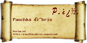 Paschka Ábris névjegykártya
